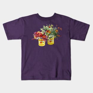 Mexican flower bouquet salsa can vase cinco de mayo decoration green Kids T-Shirt